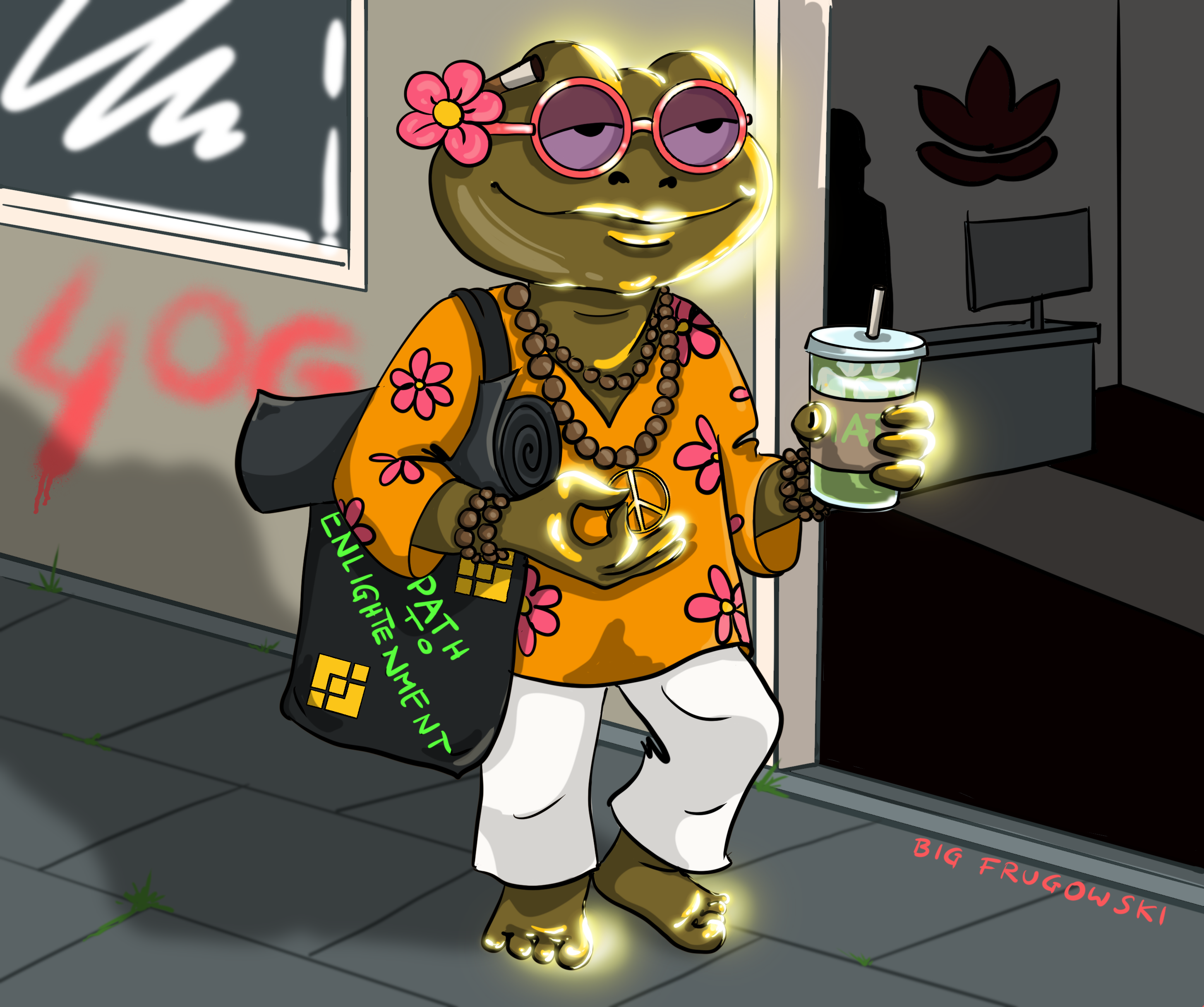 Croak Shifu in his peaceful hippie form